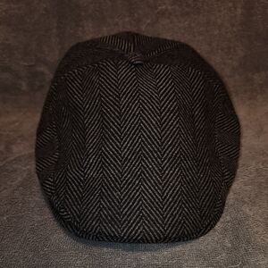 Boston Scally Company 5 Panel Black and Gray Herringbone Cap
